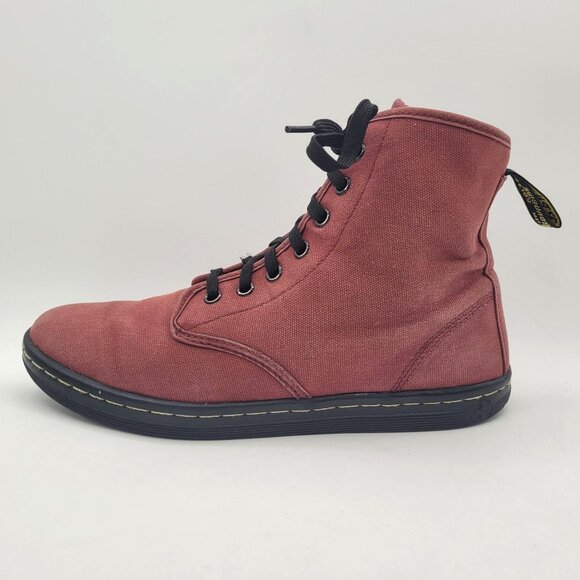 Dr. Martens Shoreditch Women's Sz 9 Canvas High Top Sneakers Boots Red - Picture 4 of 16